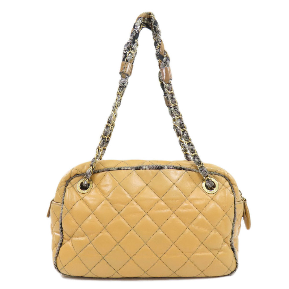 Chanel Chain Bag Matelasse Gold Metal Fittings Tote Bag Calf Brown - Picture 2 of 9